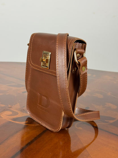 Genuine Leather Mini Flap Crossbody Bag