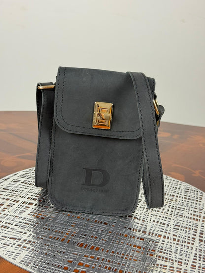 Genuine Leather Mini Flap Crossbody Bag