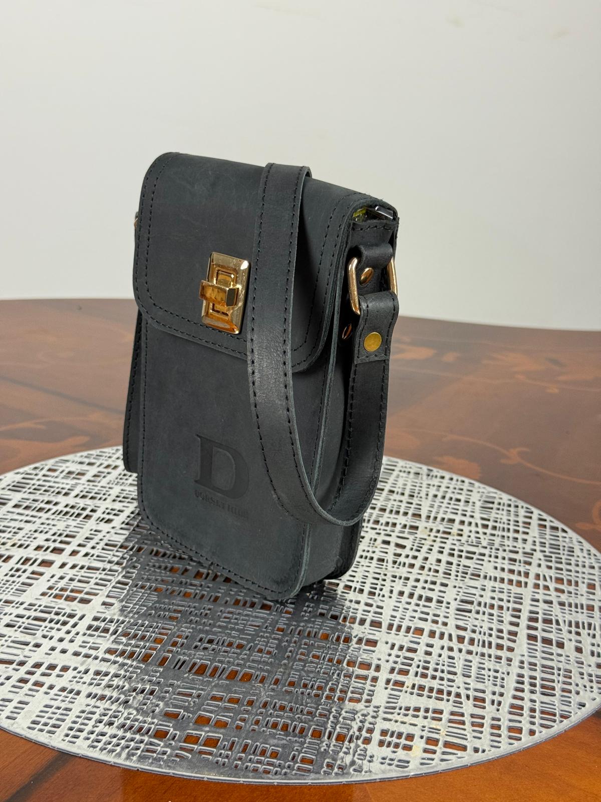 Genuine Leather Mini Flap Crossbody Bag