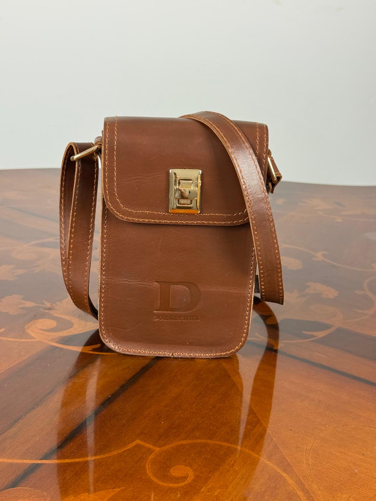 Genuine Leather Mini Flap Crossbody Bag