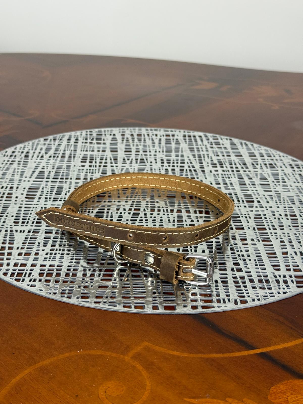 genuine leather smart soft dog collar
