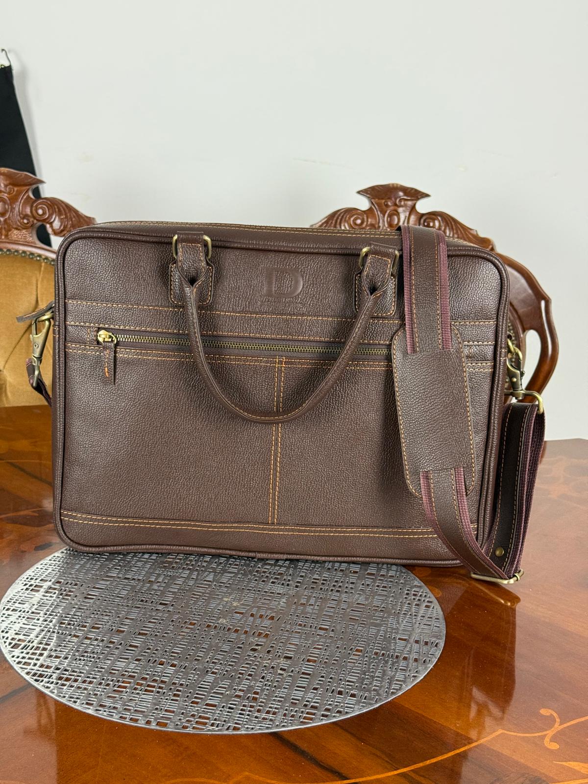 genuine leather messenger laptop bag