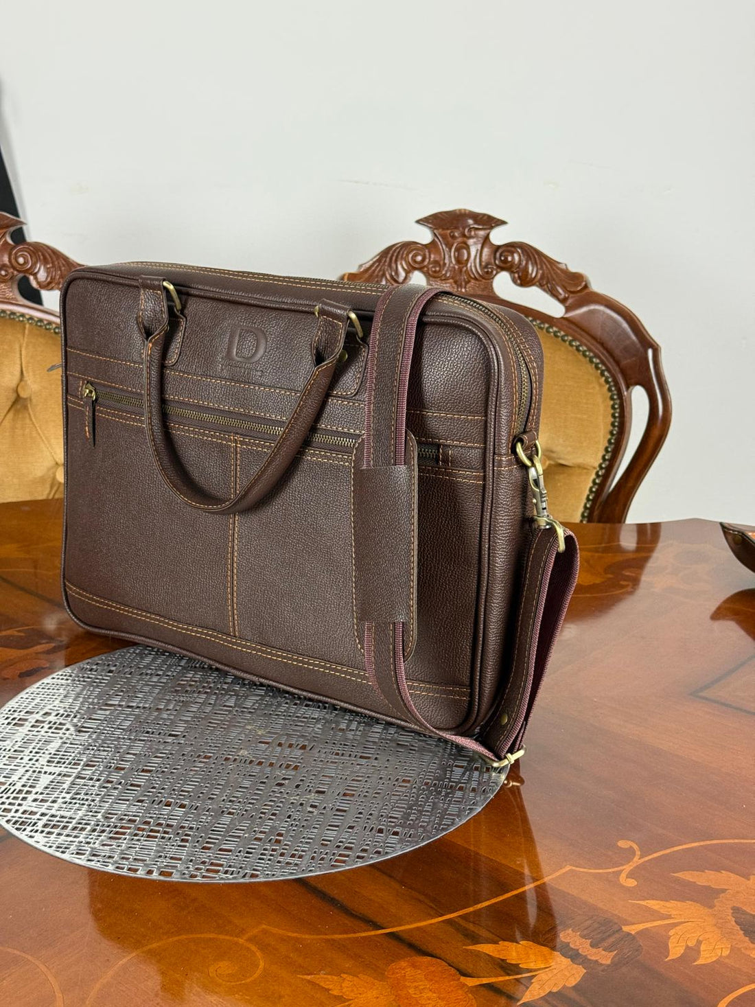 genuine leather messenger laptop bag