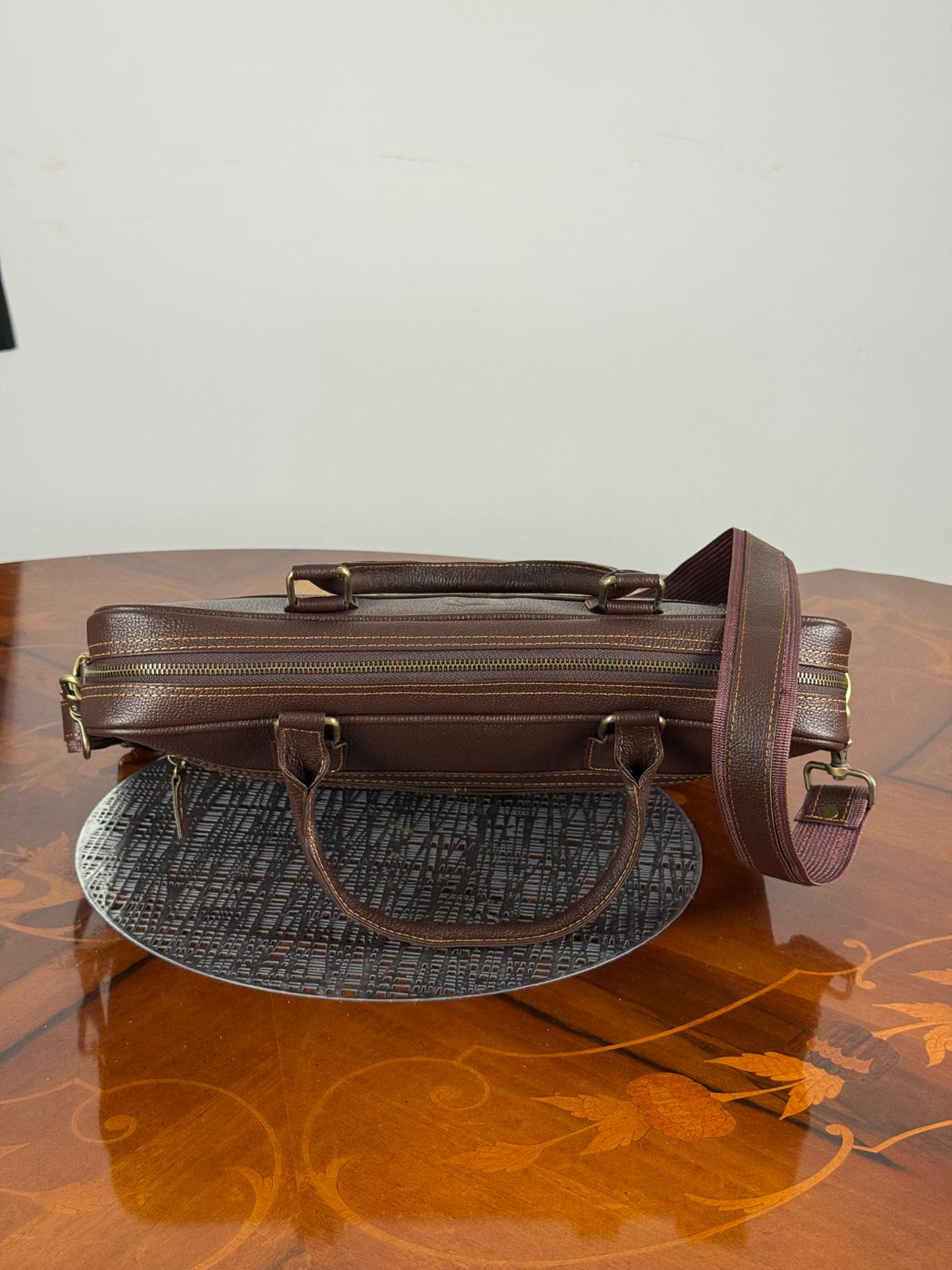 genuine leather messenger laptop bag