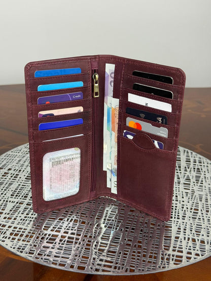 Premium Leather RFID Long Wallet – Your All-in-One Organizer