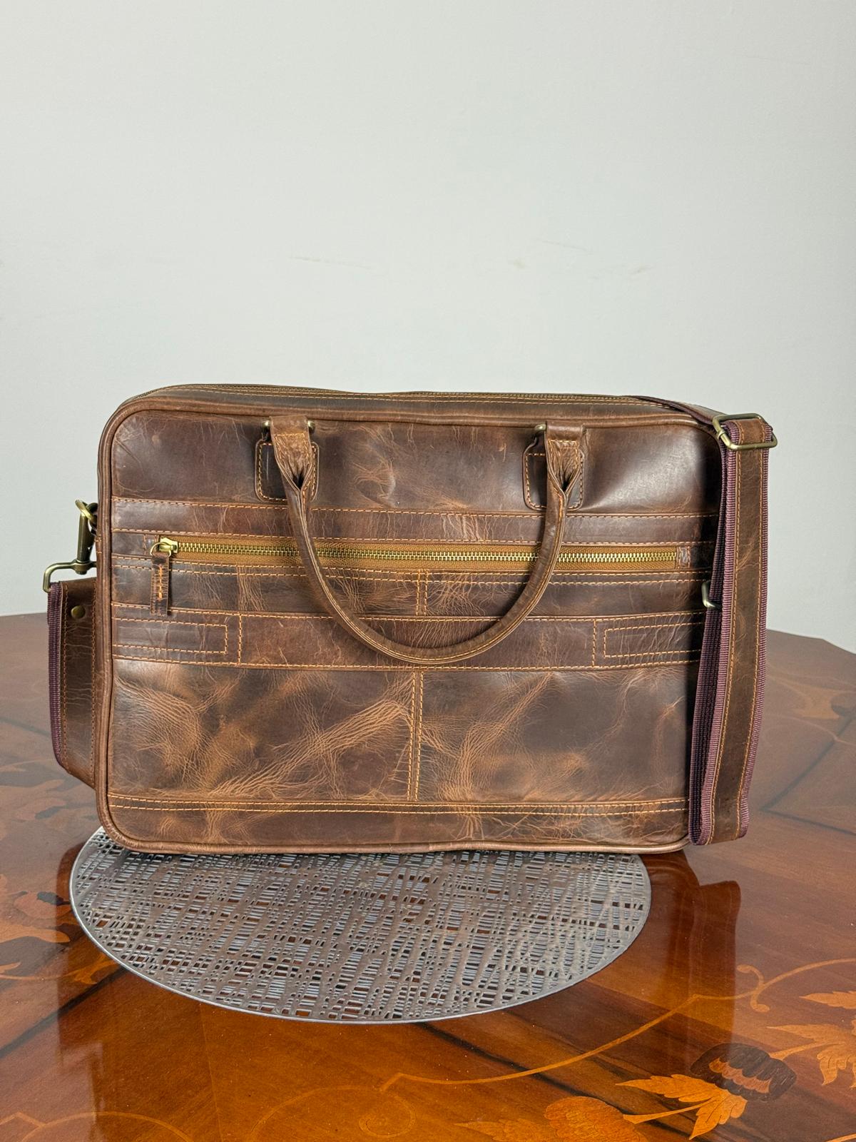 genuine leather messenger laptop bag