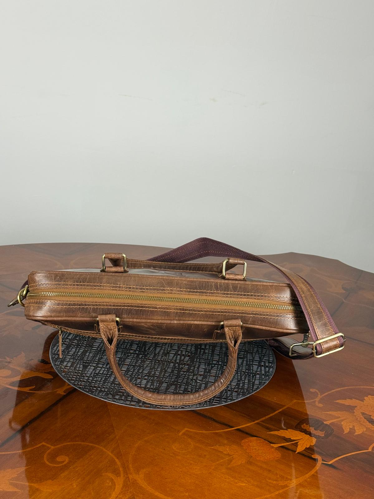 genuine leather messenger laptop bag