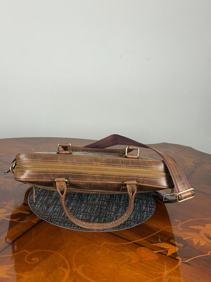 genuine leather messenger laptop bag