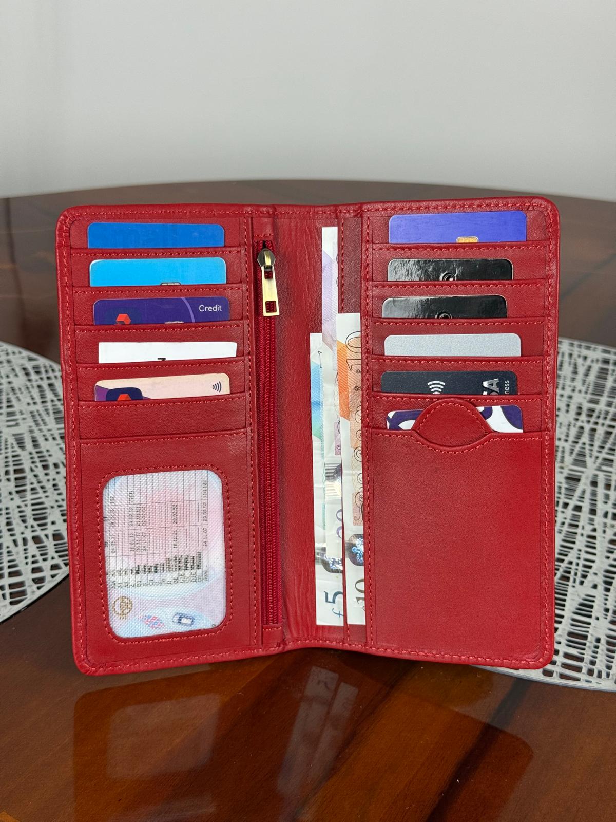 Premium Leather RFID Long Wallet – Your All-in-One Organizer