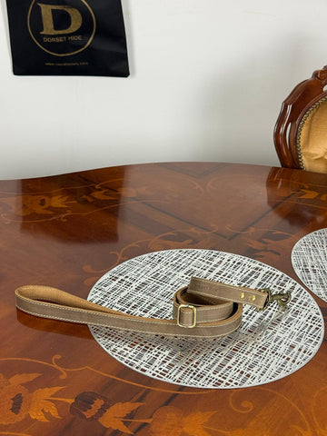 Heavy duty Genuine Leather Adjustable Dog Leash and Collar