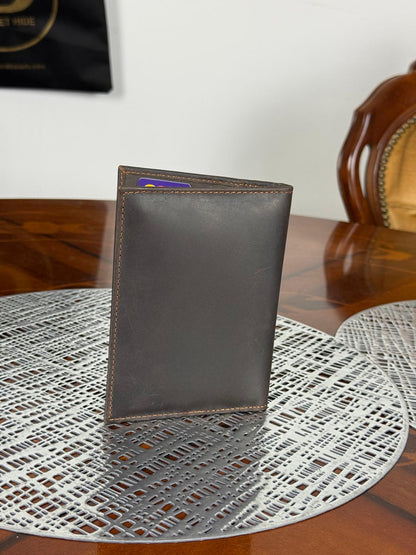 Genuine Leather RFID Passport Holder, Slim Travel Wallet, RFID Blocking Case