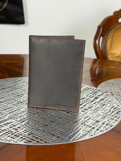 Genuine Leather RFID Passport Holder, Slim Travel Wallet, RFID Blocking Case