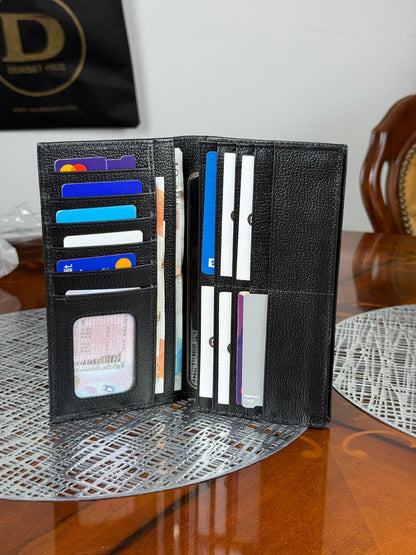 Genuine Leather RFID Mobile Holder Long Wallet iPhone Max Samsung Plus