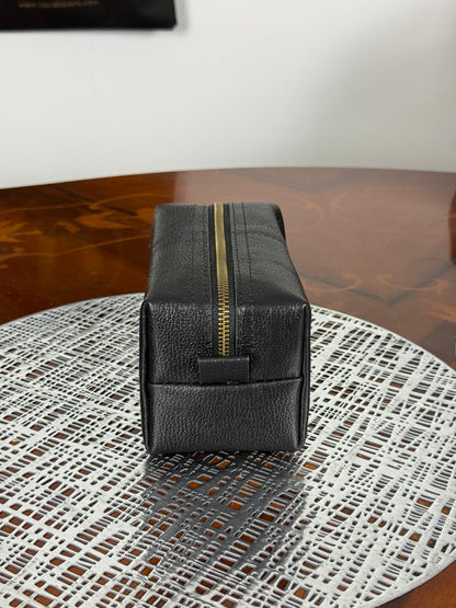 Genuine Waxed Leather Toiletry Bag, Unisex Dopp Kit Travel Wash Bag