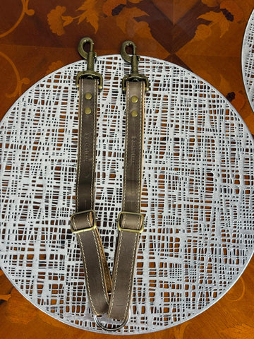 Heavy Duty Genuine Leather Adjustable Double dog  Splitter Coupler