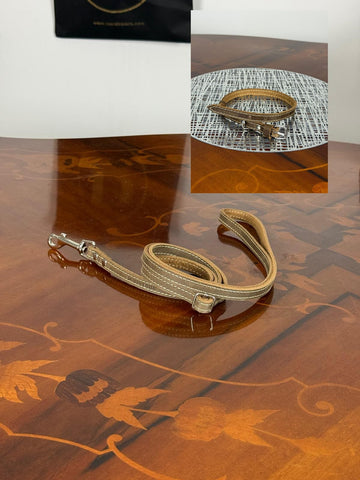 Genuine Leather Smart Adjustable Dog Leash and Collar Set , Small Medium Dogs