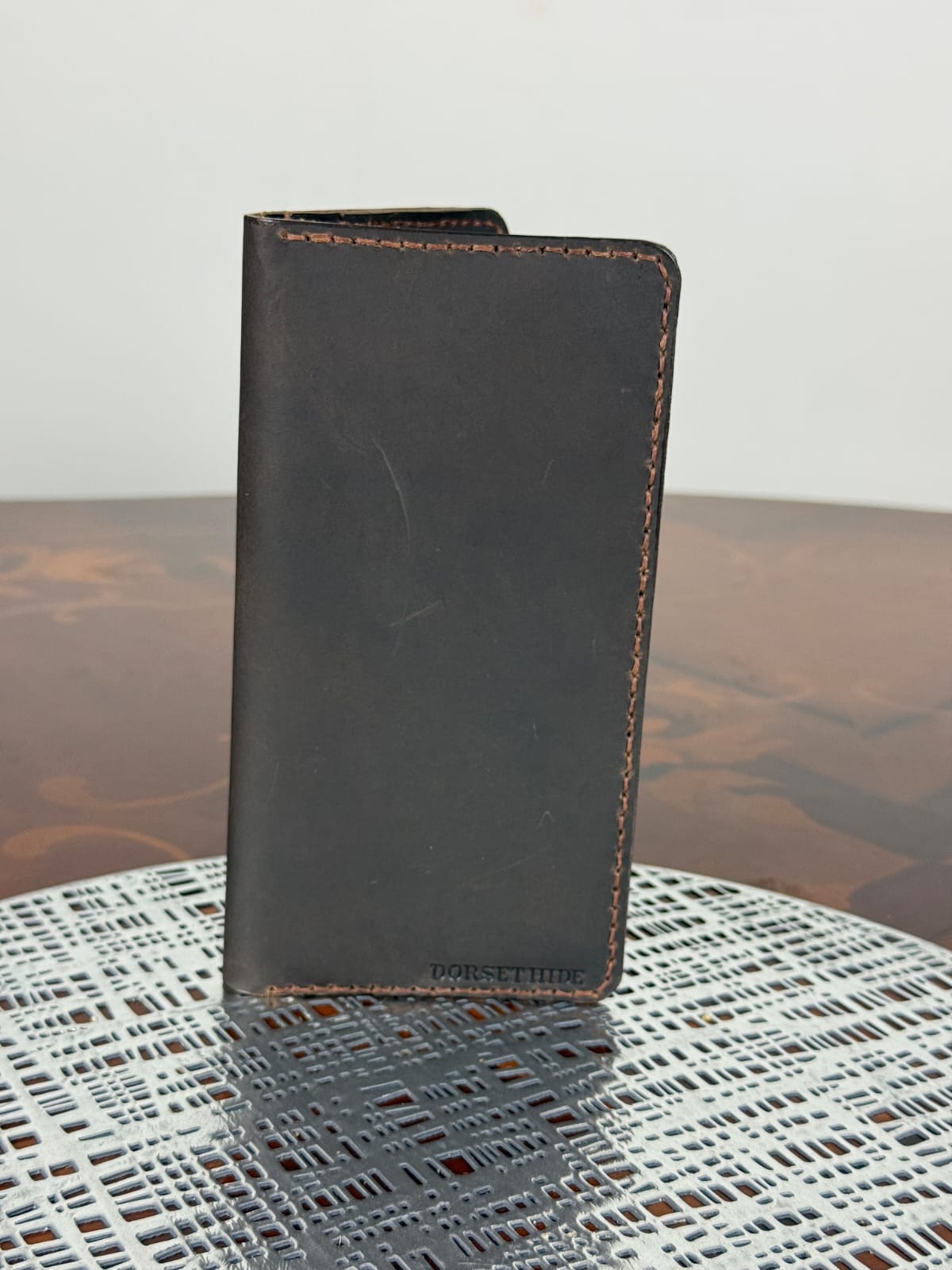 Handmade Unisex Genuine Leather Mobile Wallet Hand Stitched Phone Holder