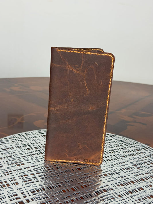 Handmade Unisex Genuine Leather Mobile Wallet Hand Stitched Phone Holder
