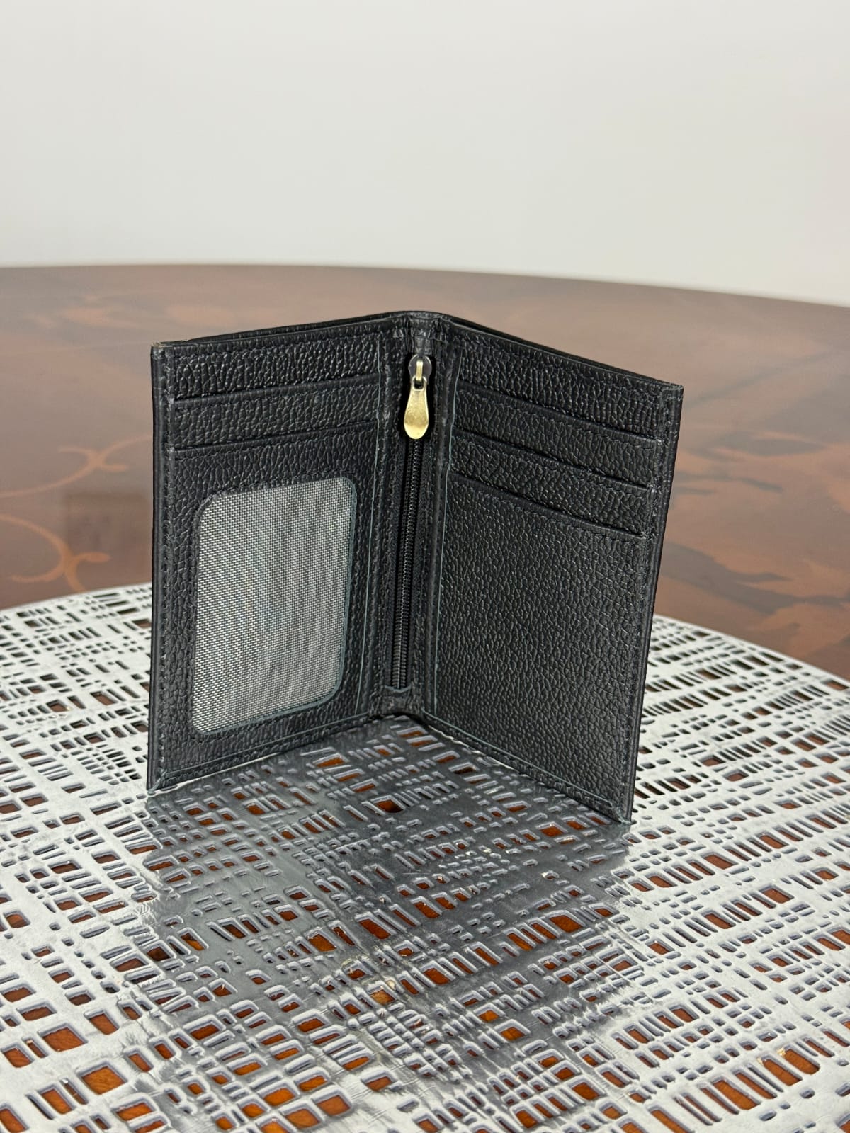 Genuine Waxed Leather RFID Slim Wallet Minimalist Bifold Card Holder