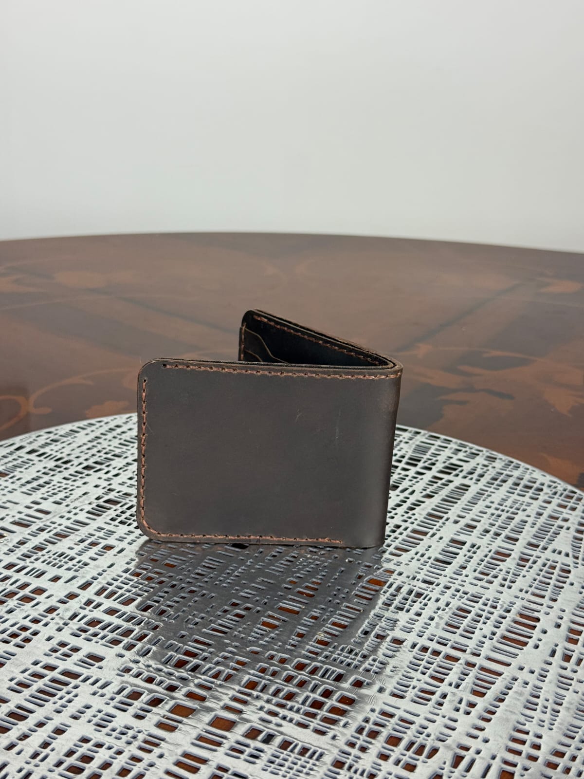 Genuine Leather Handmade RFID Wallet Slim Six Cards Wallet