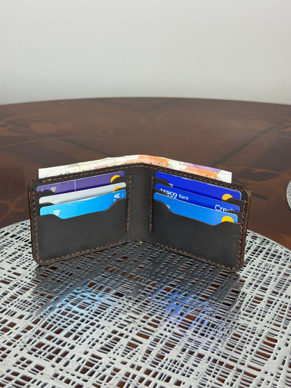 Genuine Leather Handmade RFID Wallet Slim Six Cards Wallet