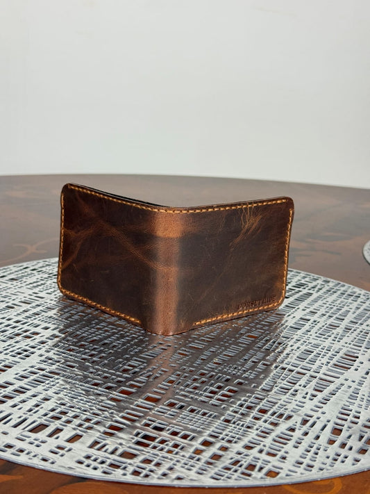 Genuine Leather Handmade RFID Wallet Slim Six Cards Wallet