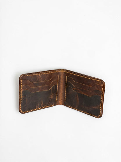 Genuine Leather Handmade RFID Wallet Slim Six Cards Wallet
