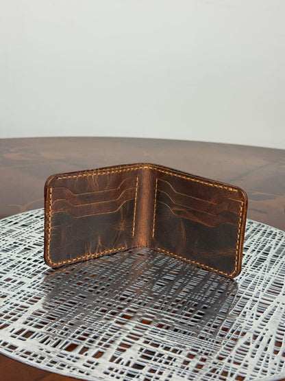 Genuine Leather Handmade RFID Wallet Slim Six Cards Wallet