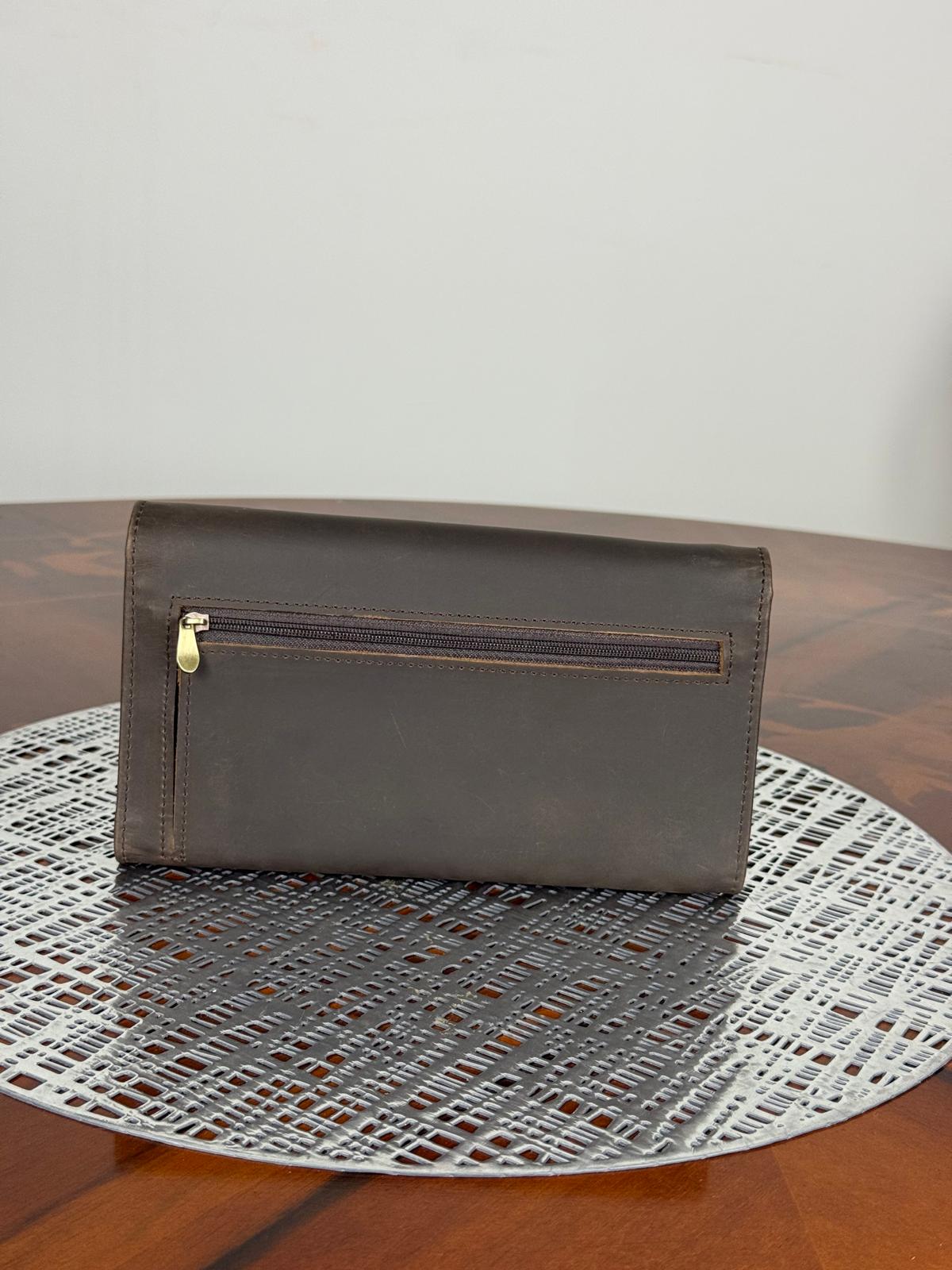 Genuine Leather Women Clutch Purse with Iphone Pro Max Phone compartment