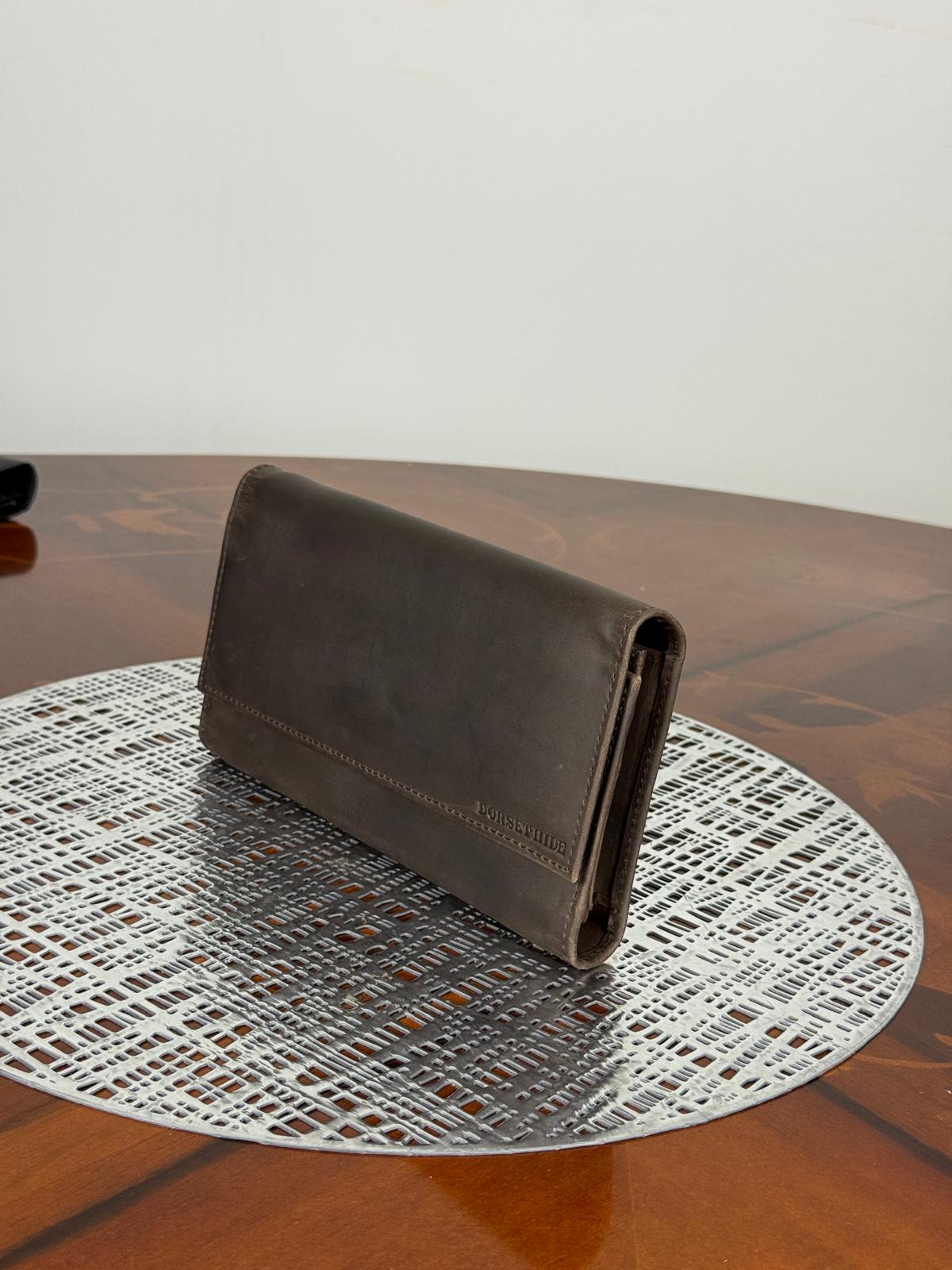 Genuine Leather Women Clutch Purse with Iphone Pro Max Phone compartment