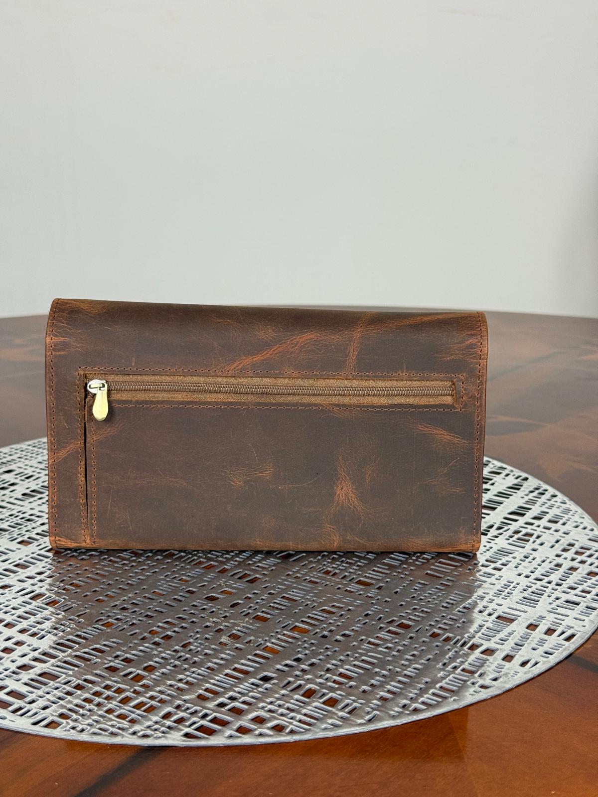Genuine Leather Women Clutch Purse with Iphone Pro Max Phone compartment