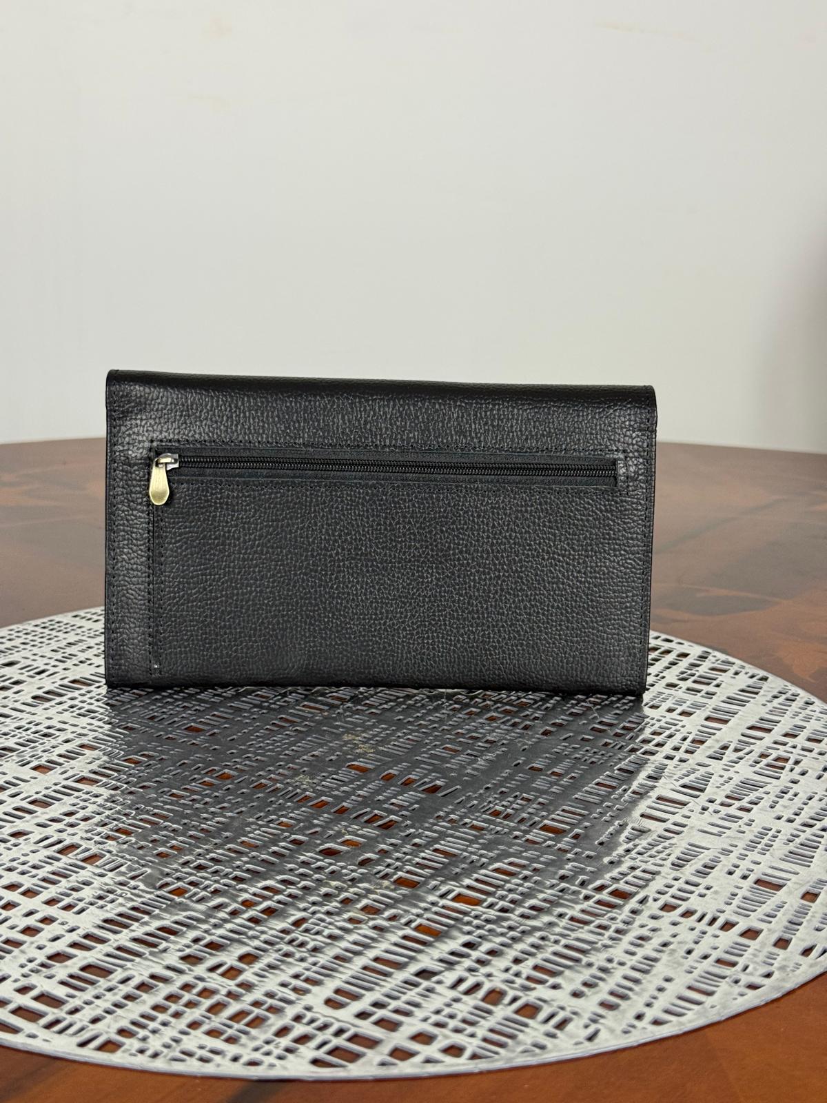Genuine Leather Women Clutch Purse with Iphone Pro Max Phone compartment