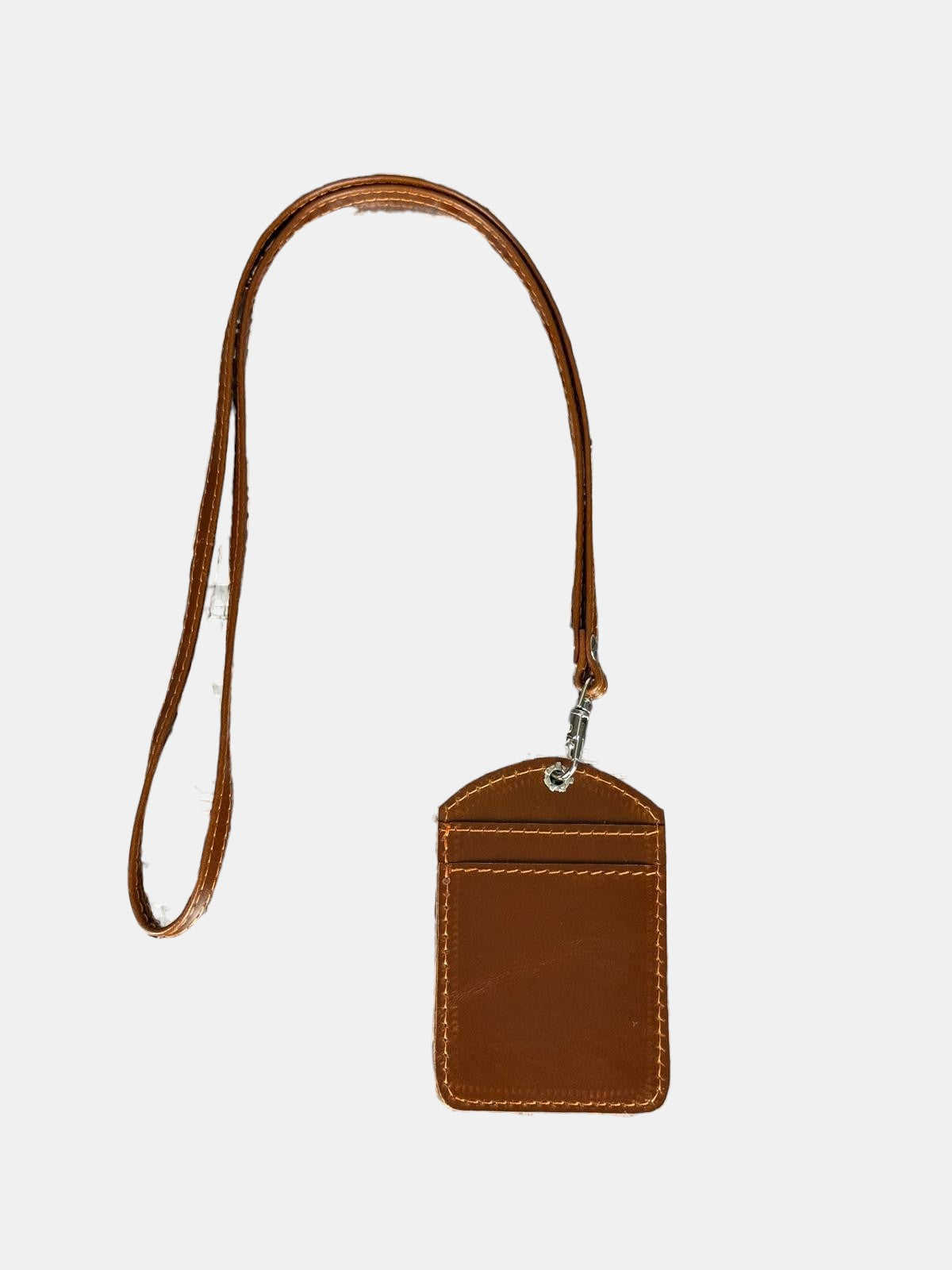 Personalized Genuine Leather Badge Holder with Lanyard • Custom ID Holder, Work Identity Sleeve