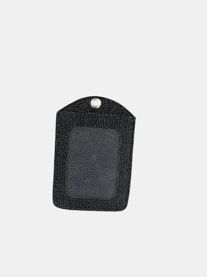 Personalized Genuine Leather Badge Holder with Lanyard • Custom ID Holder, Work Identity Sleeve