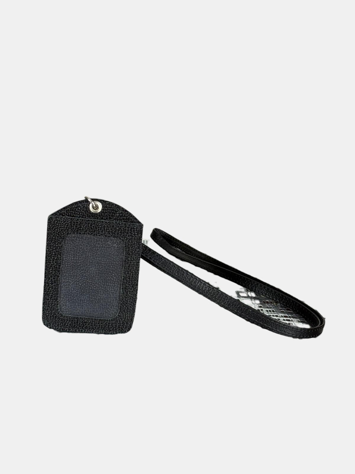 Personalized Genuine Leather Badge Holder with Lanyard • Custom ID Holder, Work Identity Sleeve