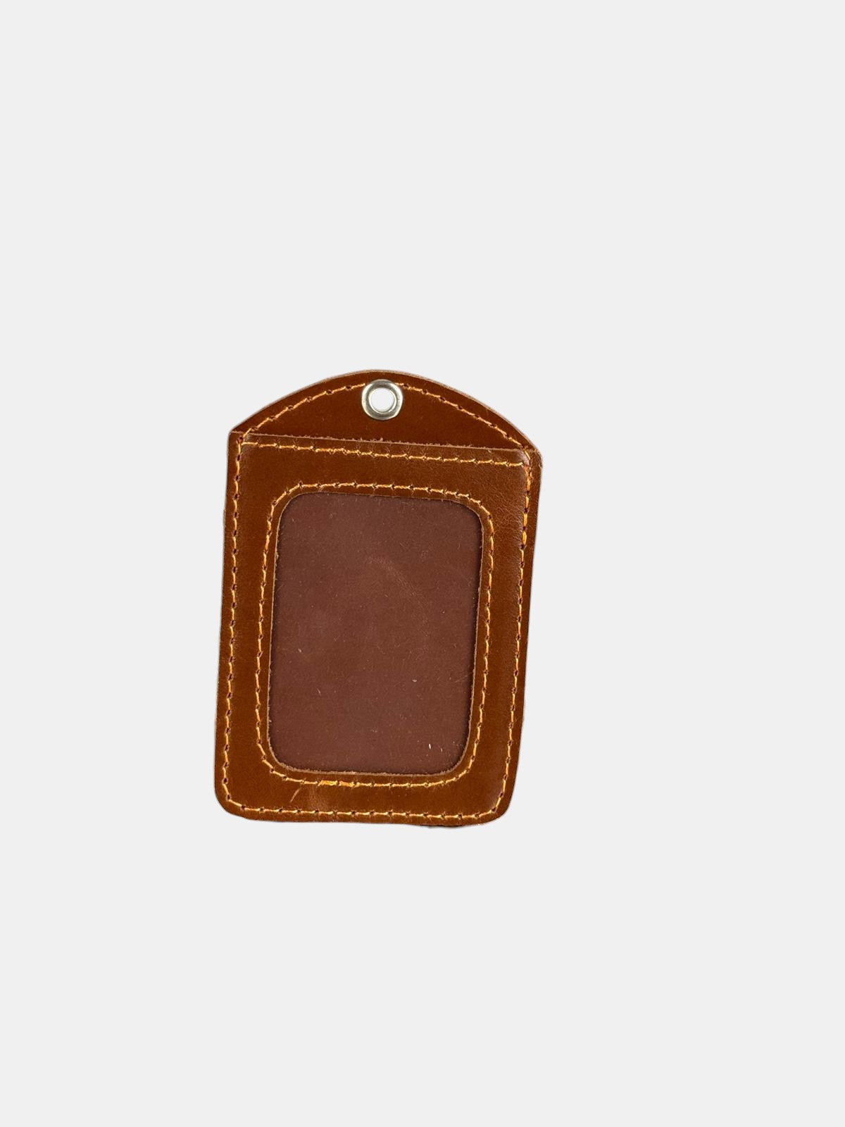 Personalized Genuine Leather Badge Holder with Lanyard • Custom ID Holder, Work Identity Sleeve