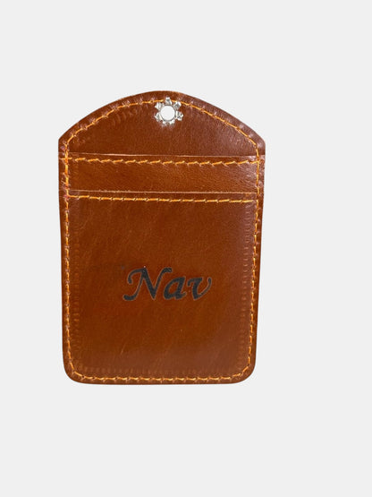 Personalized Genuine Leather Badge Holder with Lanyard • Custom ID Holder, Work Identity Sleeve