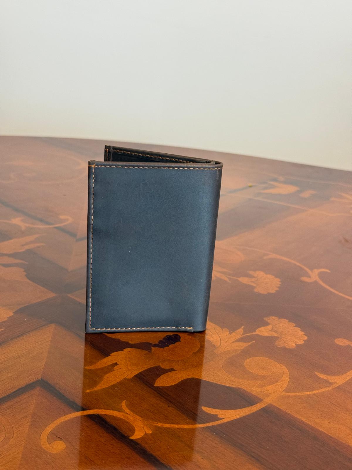 Genuine Waxed Leather RFID Slim Wallet Minimalist Bifold Card Holder