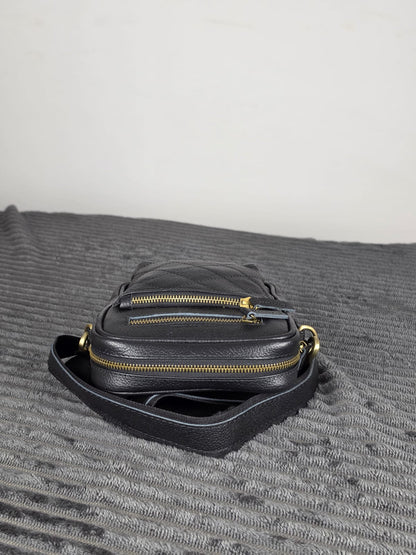 Genuine cowhide smart unisex crossbody bag
