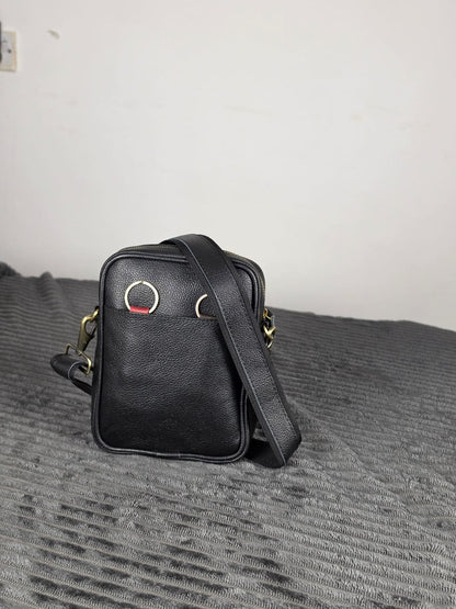 Genuine cowhide smart unisex crossbody bag