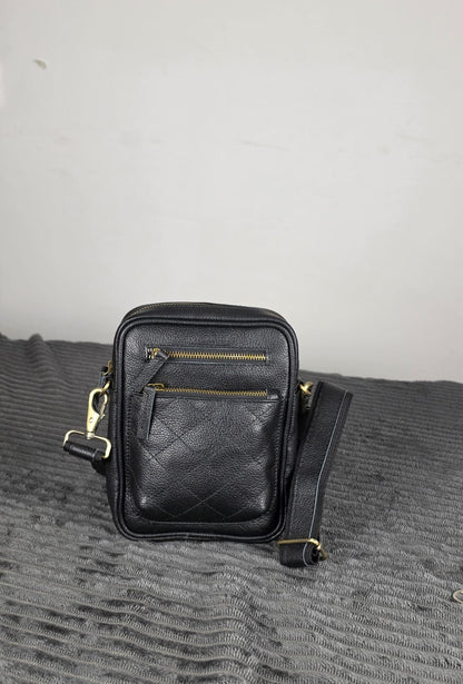 Genuine cowhide smart unisex crossbody bag