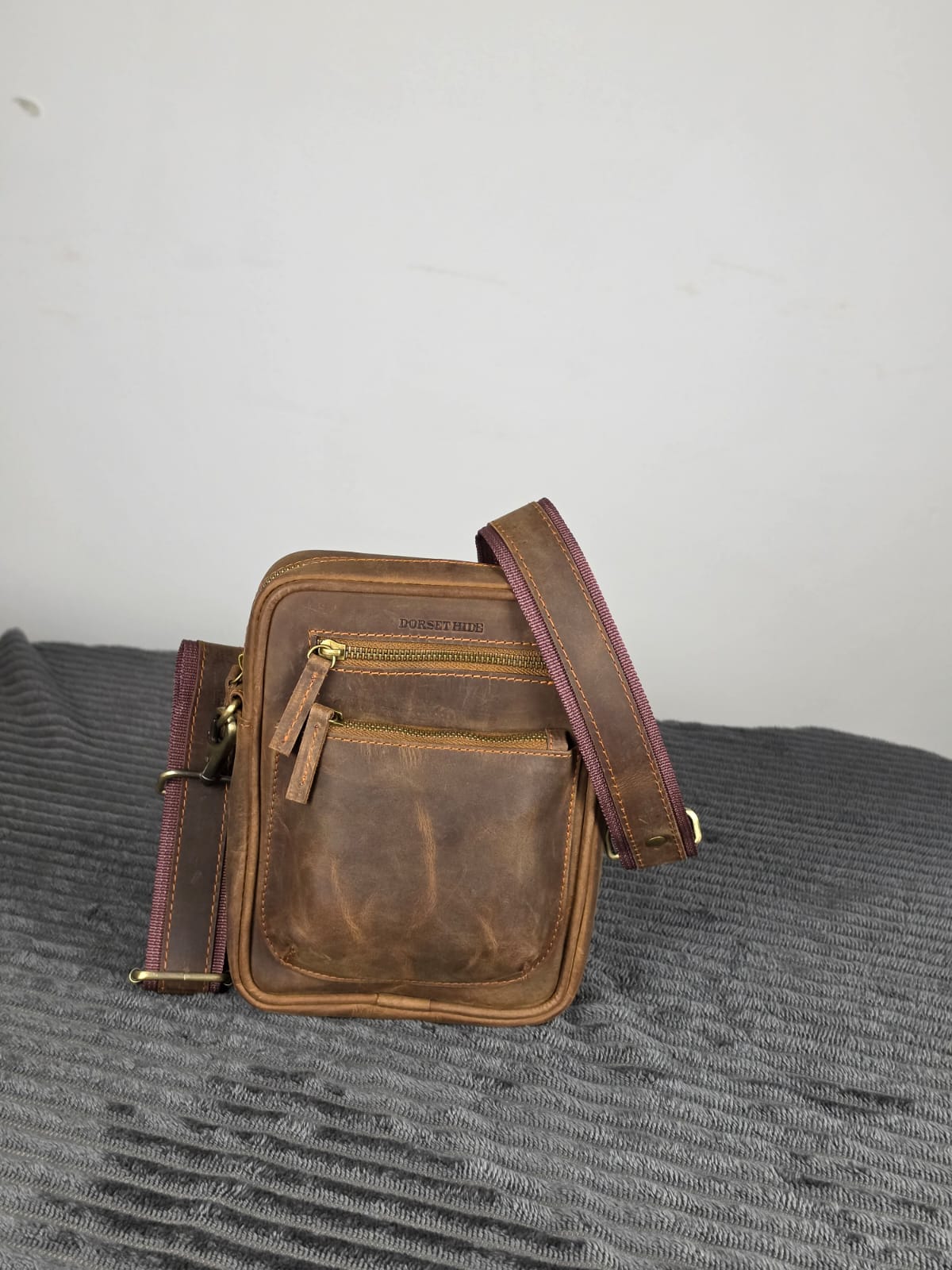 Genuine cowhide smart unisex crossbody bag