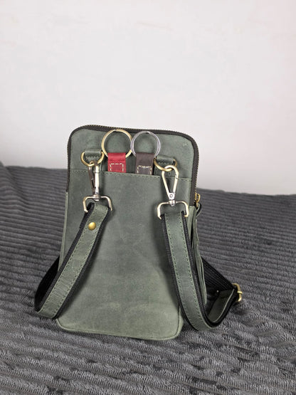Genuine Leather Crossbody Bag, Women's Leather Crossbody Purse
