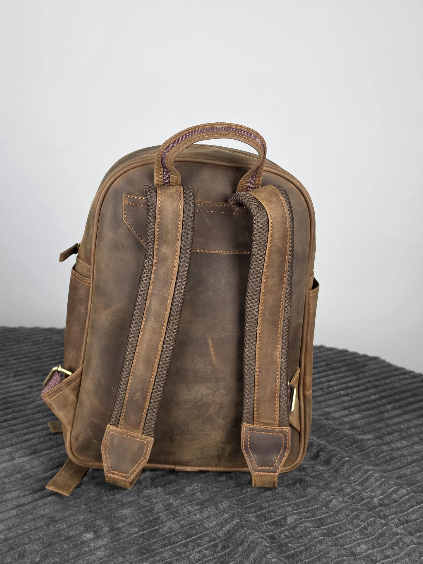 Genuine Waxed Leather Backpack | Premium Leather Laptop Backpack | Vintage Travel Rucksack