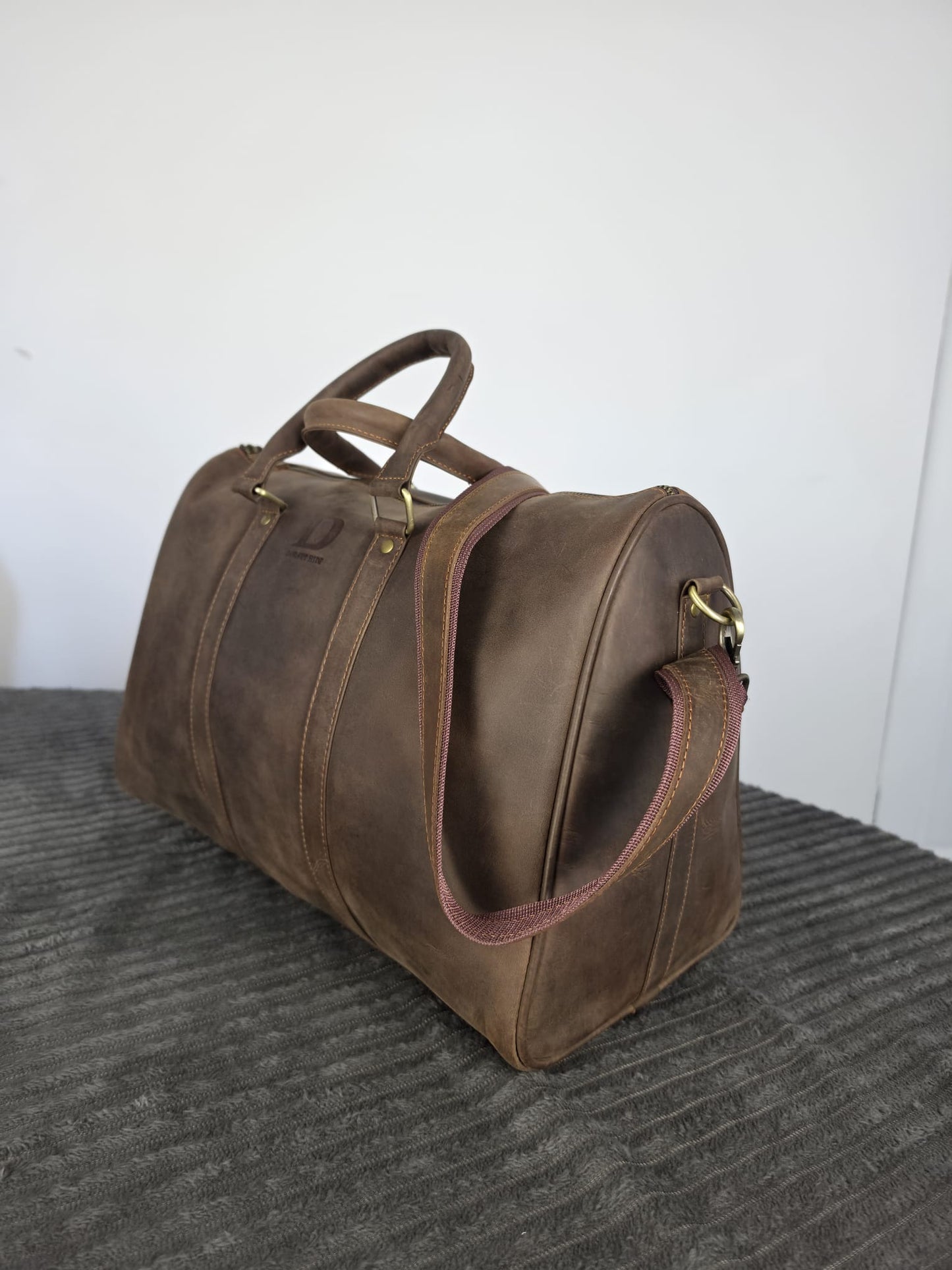Genuine Waxed Leather Duffle Bag | Premium Leather Weekender Travel Holdall