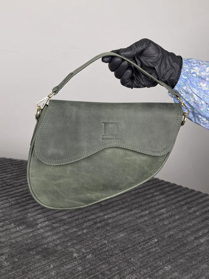 Genuine Leather Women's Crossbody Bag – Luxury Leather Handbag with Two Removable Straps