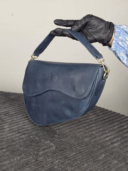Genuine Leather Women's Crossbody Bag – Luxury Leather Handbag with Two Removable Straps