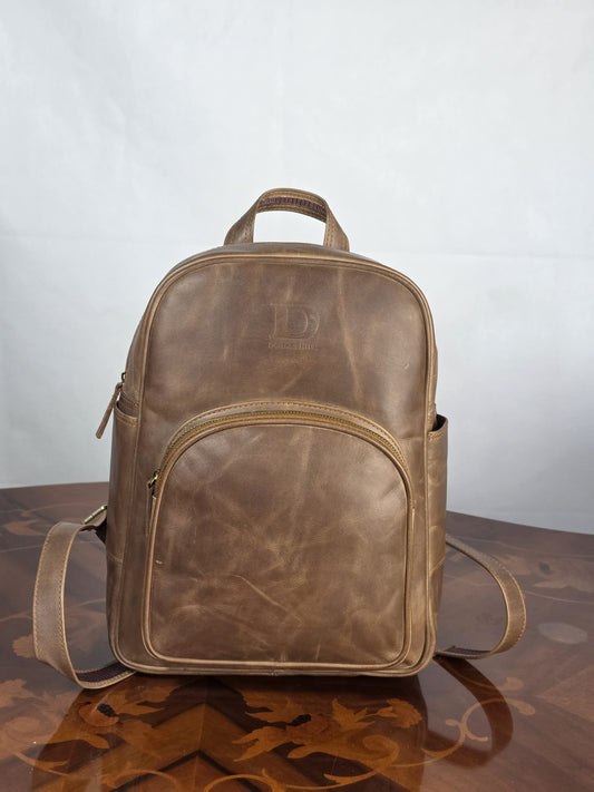 Genuine Waxed Leather Backpack | Premium Leather Laptop Backpack | Vintage Travel Rucksack