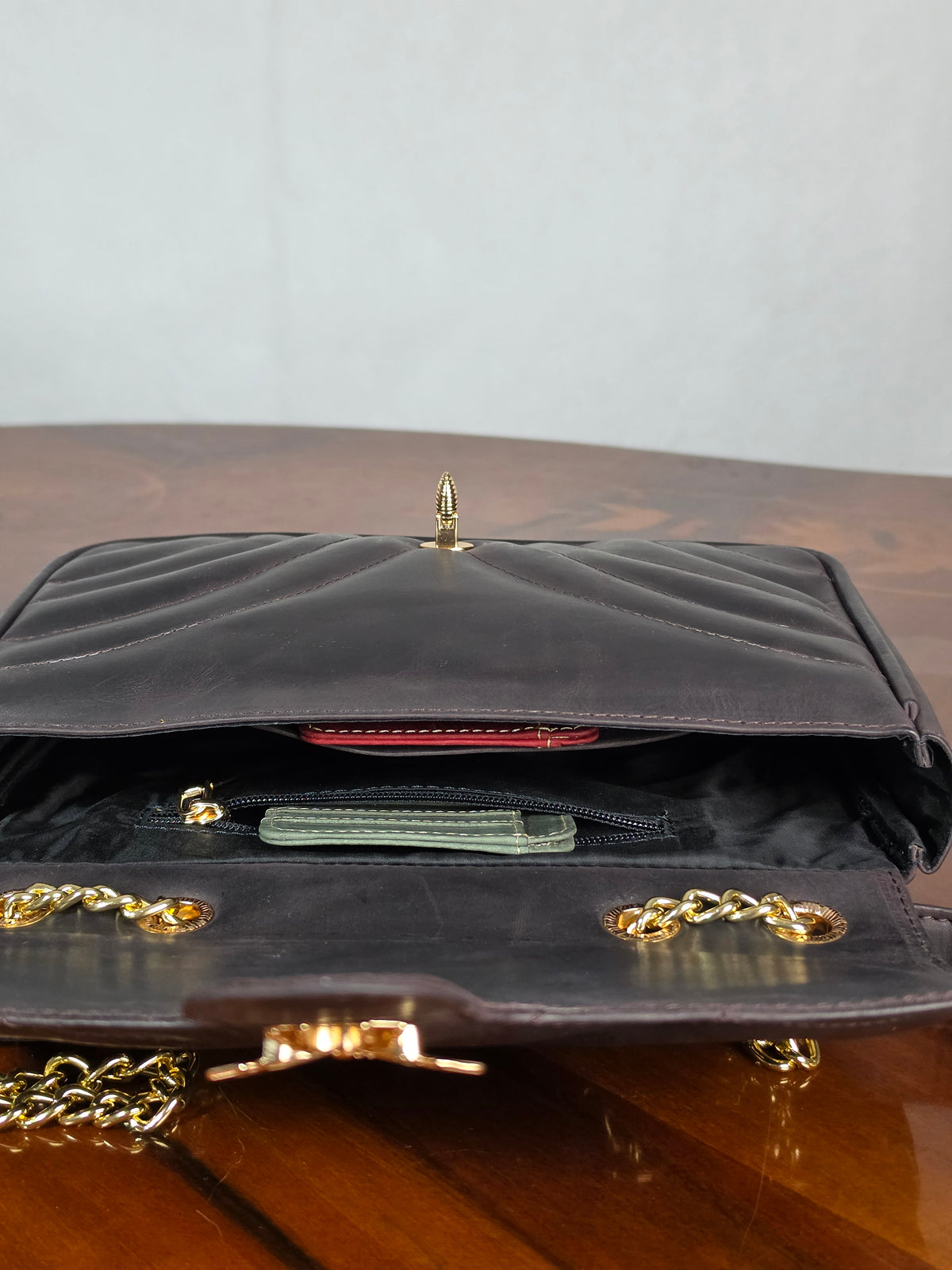 Premium Leather Medium Quilted Crossbody Bag