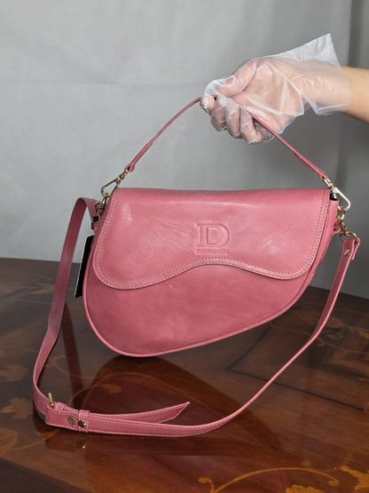 Genuine Leather Women's Crossbody Bag – Luxury Leather Handbag with Two Removable Straps